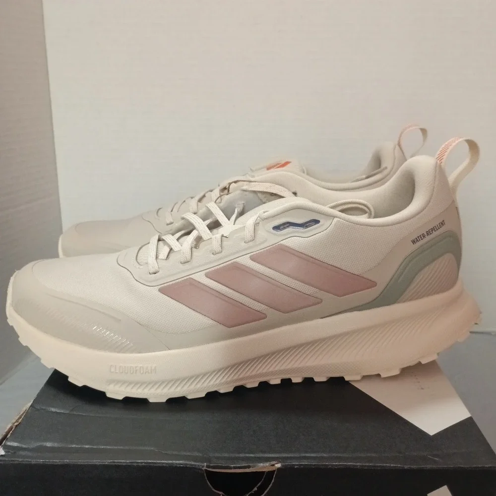 Adidas Runfalcon 5 TR W Shoes Womens Size 9.5 Beige Water Repellent Trail JP7625